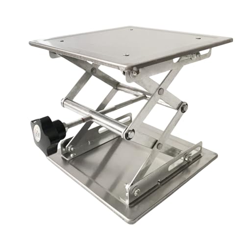 SLEEKSTATION 200mm<em>200mmラボジャッキ 科学工作 実験用器具 ステンレス ミニ昇降台 小型昇降作業台 物体や実験器具の高度調整 研究 学習 教育 授業 理化学実験 (200mm</em>200mm)